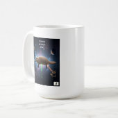 Gebroken productmix? Kosmisch vogelbekdier dilemma Koffiemok (Voorkant links)