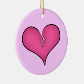 Gebroken roze hart anti Valentijnsdag Keramisch Ornament (Rechts)