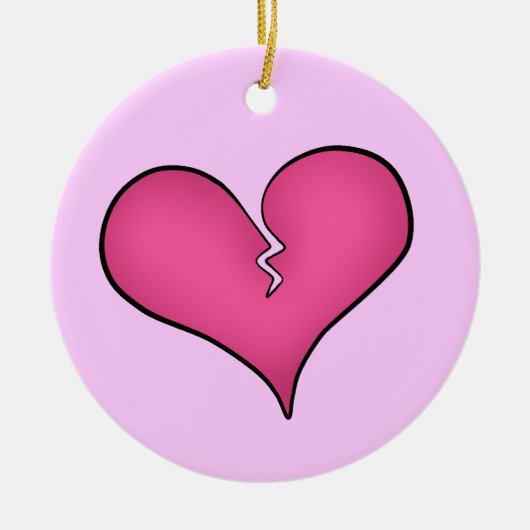 Gebroken roze hart anti Valentijnsdag Keramisch Ornament (Voorkant)