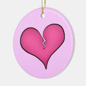 Gebroken roze hart anti Valentijnsdag Keramisch Ornament (Links)