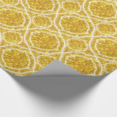 Gebroken spiegel glitter en witte geometrische vor cadeaupapier (Hoek)