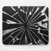 Gebroken spiegelscherven op zwart muismat (Voorkant)