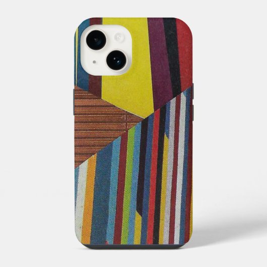 gebroken strepen en hout iPhone hoesje (Achterkant)