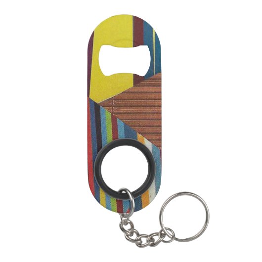 Gebroken strepen en hout mini flessenopener (Achterkant)