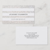 Gebroken Stripes Witte hedendaagse achtergrond Visitekaartje (Voorkant / Achterkant)