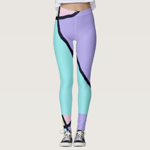 Gebroken tegel nevelige kleuren leggings