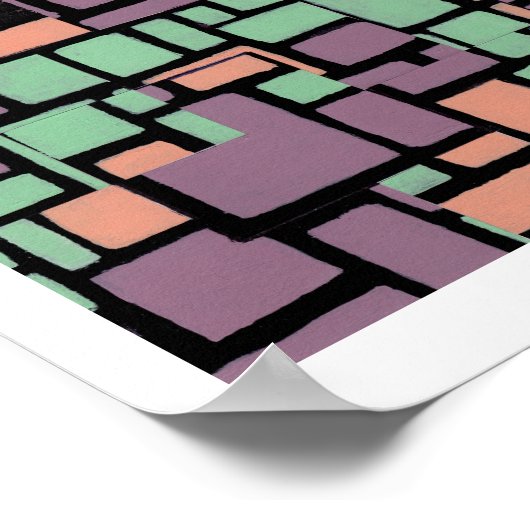 Gebroken Tegel Poster met rand (Hoek)