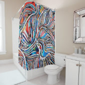 Gebroken texturen. Eenheid van Glas in lood. Ab Douchegordijn (In situ)