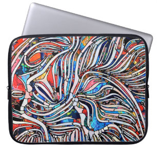 Gebroken texturen: Glas in lood Unity Laptop Sleeve