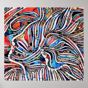 Gebroken texturen: Glas in lood Unity Poster