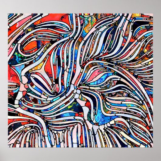 Gebroken texturen: Glas in lood Unity Poster (Voorkant)