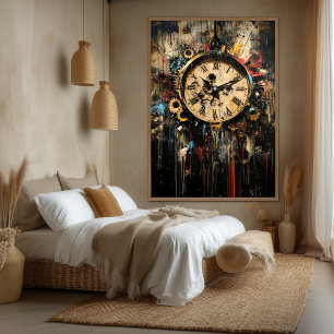 Gebroken Tijd Hedendaagse Expressionistische Kunst Canvas Afdruk
