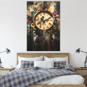 Gebroken tijd Hedendaagse expressionistische kunst Canvas Afdruk (Insitu (Slaapkamer))