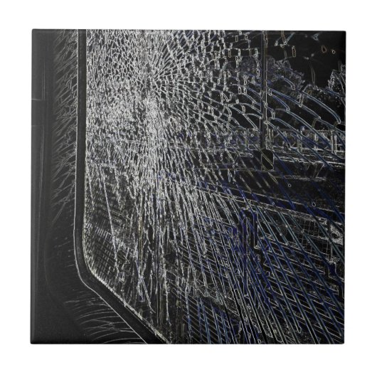 gebroken treinraam tegeltje (Voorkant)