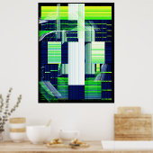 Gebroken Tv Glitch Kunst Poster (Keuken)