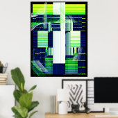 Gebroken Tv Glitch Kunst Poster (Thuiskantoor)