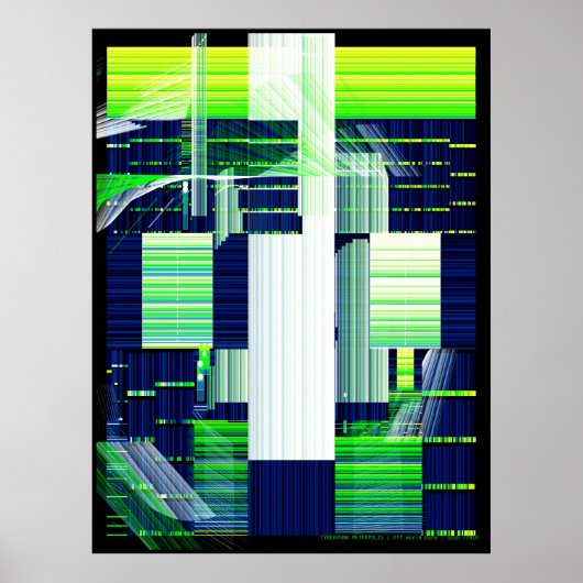 Gebroken Tv Glitch Kunst Poster (Voorkant)
