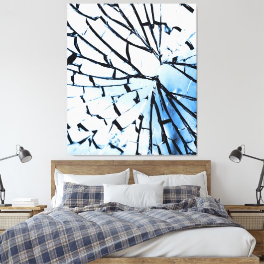 gebroken venster canvas afdruk (Insitu (Slaapkamer))