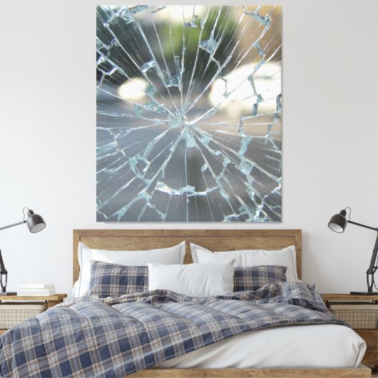 gebroken venster canvas afdruk (Insitu (Slaapkamer))