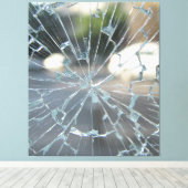 gebroken venster canvas afdruk (Insitu (Houten vloer))