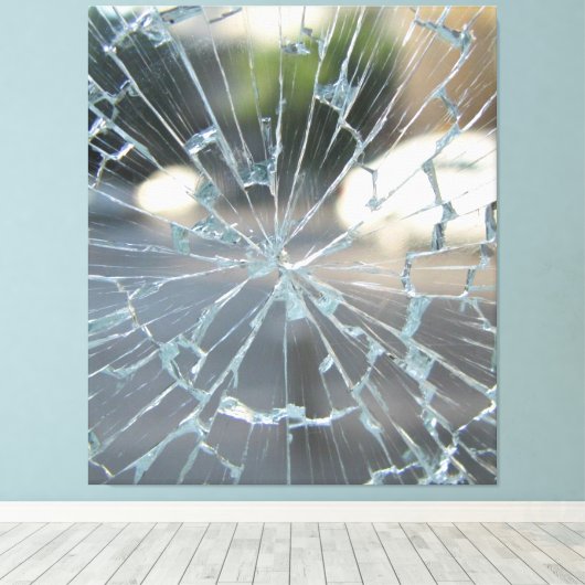gebroken venster canvas afdruk (Insitu (Houten vloer))