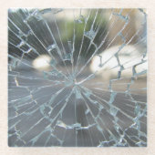 gebroken venster glazen onderzetter (Voorkant)