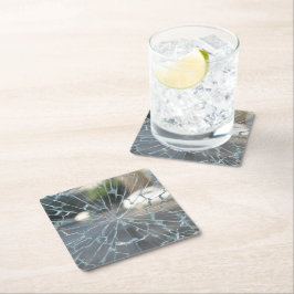 gebroken venster kartonnen onderzetters