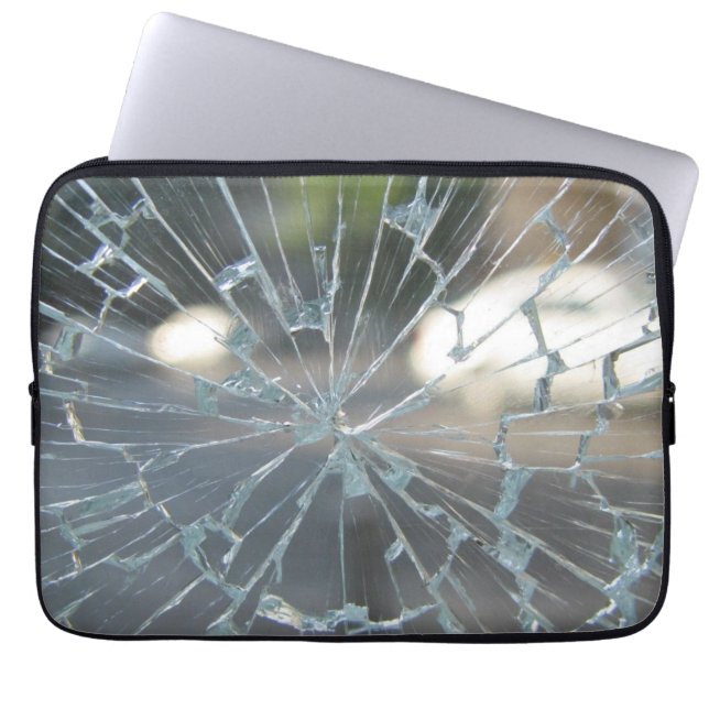 gebroken venster laptop sleeve (Voorkant)