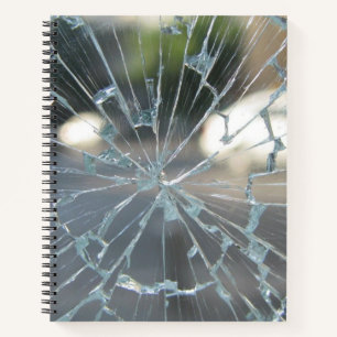 gebroken venster notitieboek