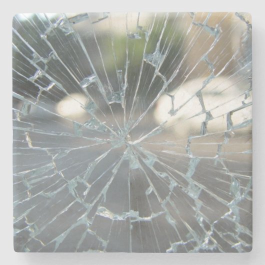 gebroken venster stenen onderzetter (Voorkant)