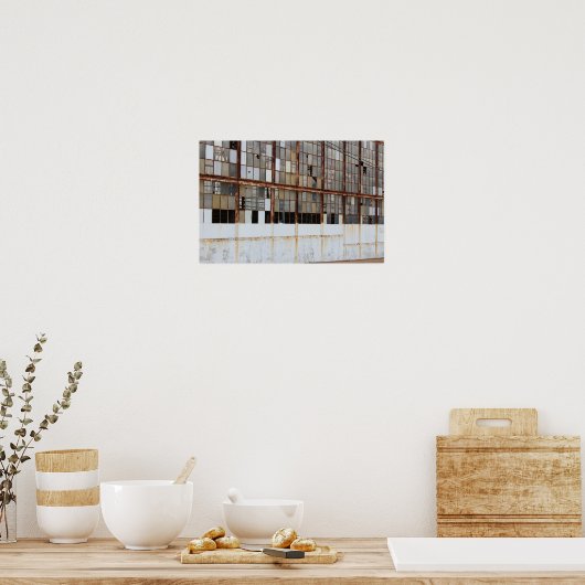 Gebroken Vensters in een Verlaten het Pakhuis van  Poster (Keuken)