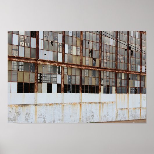 Gebroken Vensters in een Verlaten het Pakhuis van Poster (Voorkant)