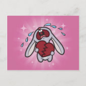Gebroken verwarmde Briefkaart Bunny (roze) (Voorkant)