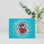 Gebroken verwarmde Bunny (Blauw) Briefkaart Art (Staand voorkant)