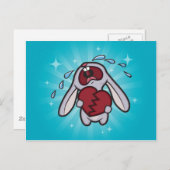Gebroken verwarmde Bunny (Blauw) Briefkaart Art (Voorkant / Achterkant)