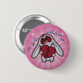 Gebroken Verwarmde Bunny met roze Sunburst Button (Voorkant /achterkant)