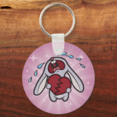 Gebroken Verwarmde Bunny met roze Sunburst Sleutelhanger (Voorkant)