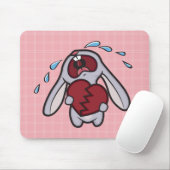 Gebroken Verwarmde Bunny op Roze Controles Mousepa Muismat (Met muis)