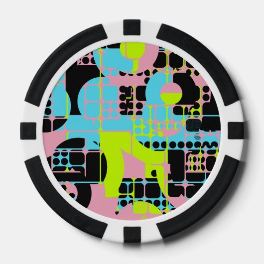 Gebroken vormen abstract ontwerp pokerchips (Voorkant)