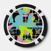 Gebroken vormen abstract ontwerp pokerchips (Achterkant)