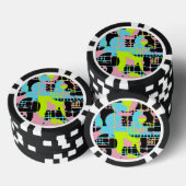 Gebroken vormen abstract ontwerp pokerchips (Opstapeling)