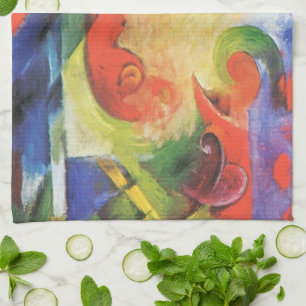 Gebroken vormen van Franz Marc, Vintage abstracte Theedoek