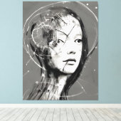 Gebroken vrouw canvas afdruk (Insitu (Houten vloer))