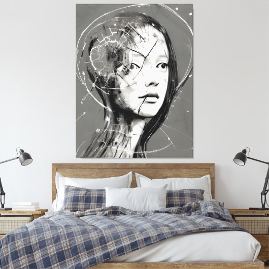 Gebroken vrouw canvas afdruk (Insitu (Slaapkamer))