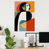 Gebroken vrouw: de cubistische essentie poster (Thuiskantoor)