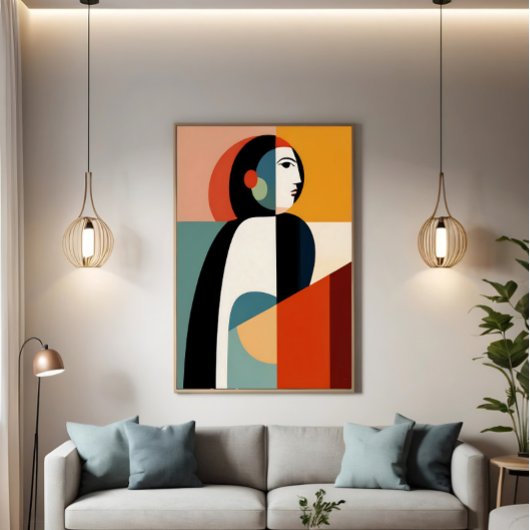 Gebroken vrouw: de cubistische essentie poster