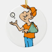 Gebroken wapenspeler keramisch ornament (Voorkant)