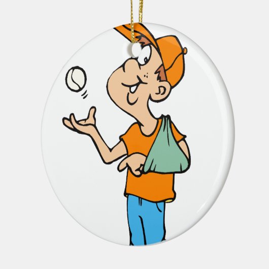 Gebroken wapenspeler keramisch ornament (Links)