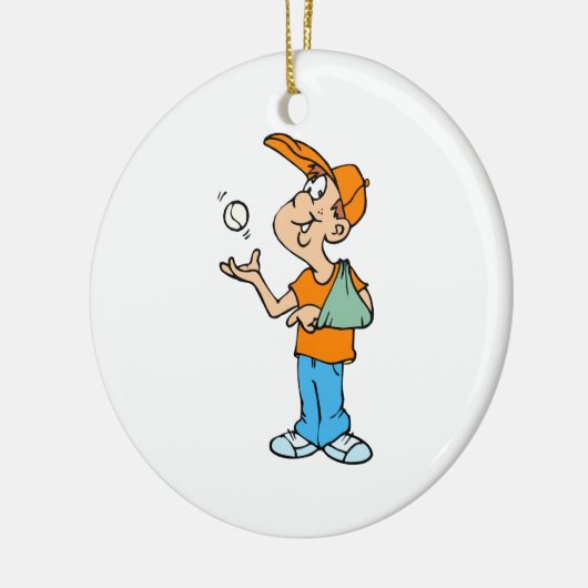 Gebroken wapenspeler keramisch ornament (Links)