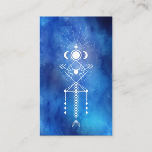 *~* Gebroken Waterverf Reiki Tribal Aztec Primal Visitekaartje (Voorkant)